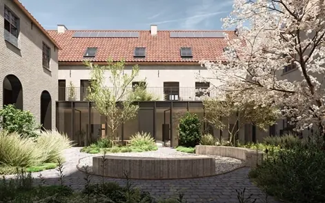 Waterpartij in een tuinontwerp